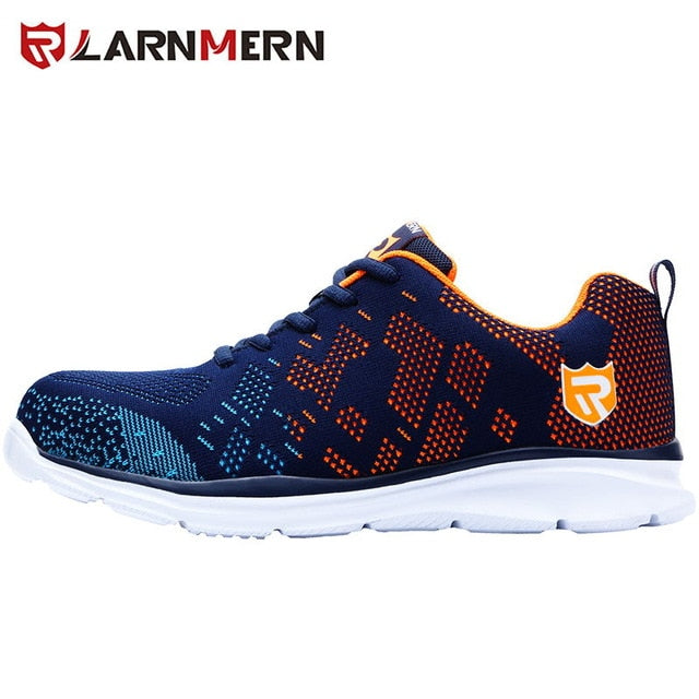 LARNMERN MENS STEEL TOE WORK SHOES INDESTRUCTIBLE CONSTRUCTION SNEAKERS